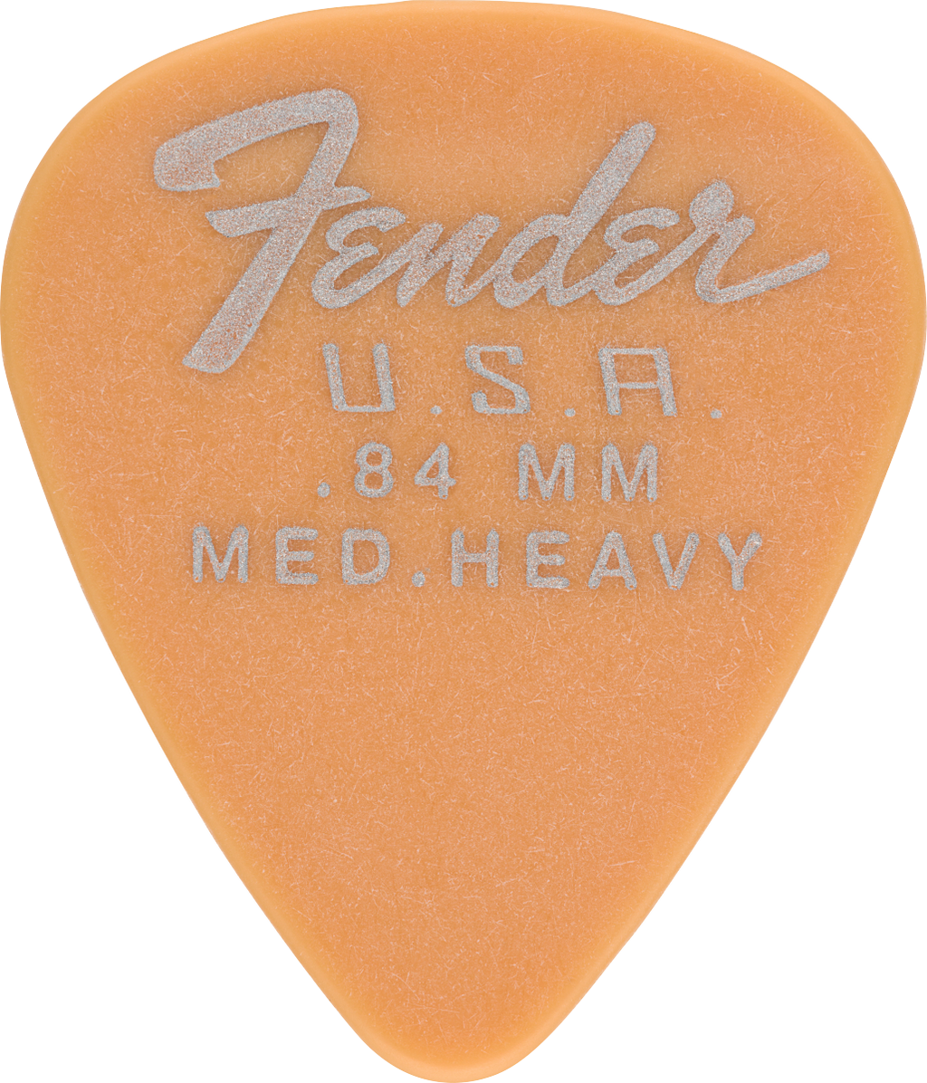 Fender Dura Tone 351 shape guitar picks, .84 mm thickness, butterscotch blonde, 12-pack, suitable for electric guitar playing