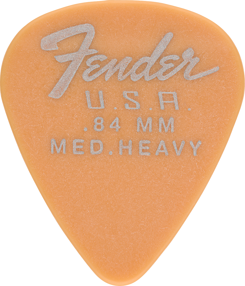 Fender Dura Tone 351 shape guitar picks, .84 mm thickness, butterscotch blonde, 12-pack, suitable for electric guitar playing