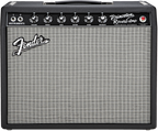 Fender '65 Princeton Reverb 12W 1x10" tube guitar combo amplifier showing control knobs and amplifier grille.