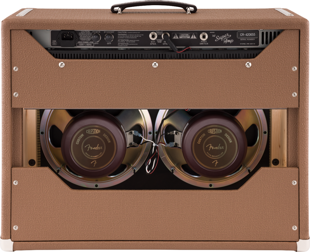Fender '62 Super Guitar Amplifier 240V AU showing vintage-style control panel and classic amplifier design.