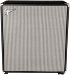 Fender Rumble 410 bass amplifier speaker cabinet with four speakers and sturdy black enclosure, ideal for bass guitar amplification.