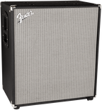 Fender Rumble 410 bass amplifier speaker cabinet with four speaker cones and sturdy black construction.