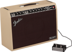 Fender Tone Master Deluxe Reverb blonde guitar amplifier with control knobs and vintage-style grille cloth.