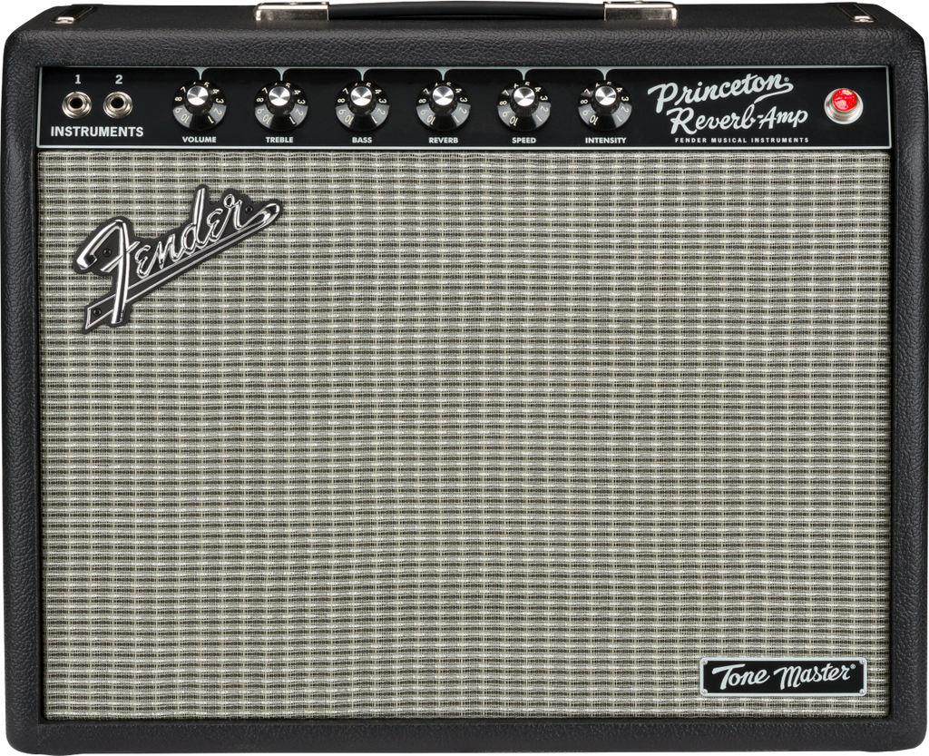 Fender Tone Master Princeton Reverb 50W 1x10" guitar combo amplifier with control panel and vintage-style design.