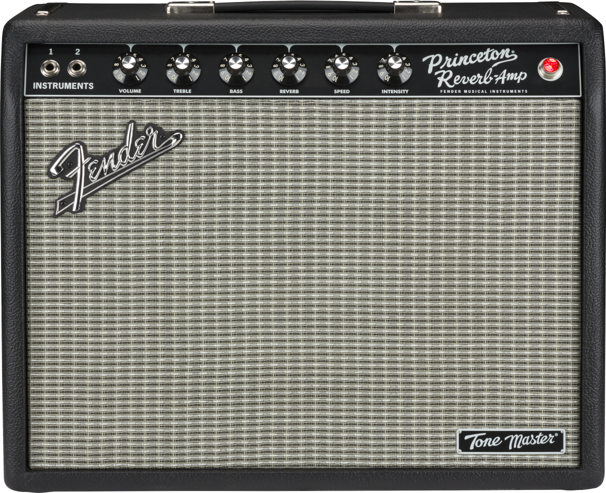 Fender Tone Master Princeton Reverb 50W 1x10" guitar combo amplifier with control panel and vintage-style design.