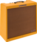 Fender Tone Master Bassman 200W electric guitar combo amplifier with four 10-inch speakers, black control panel, and vintage design