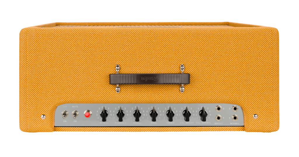 Fender Tone Master Bassman 200W guitar combo amplifier with four 10-inch speakers and control panel on top.