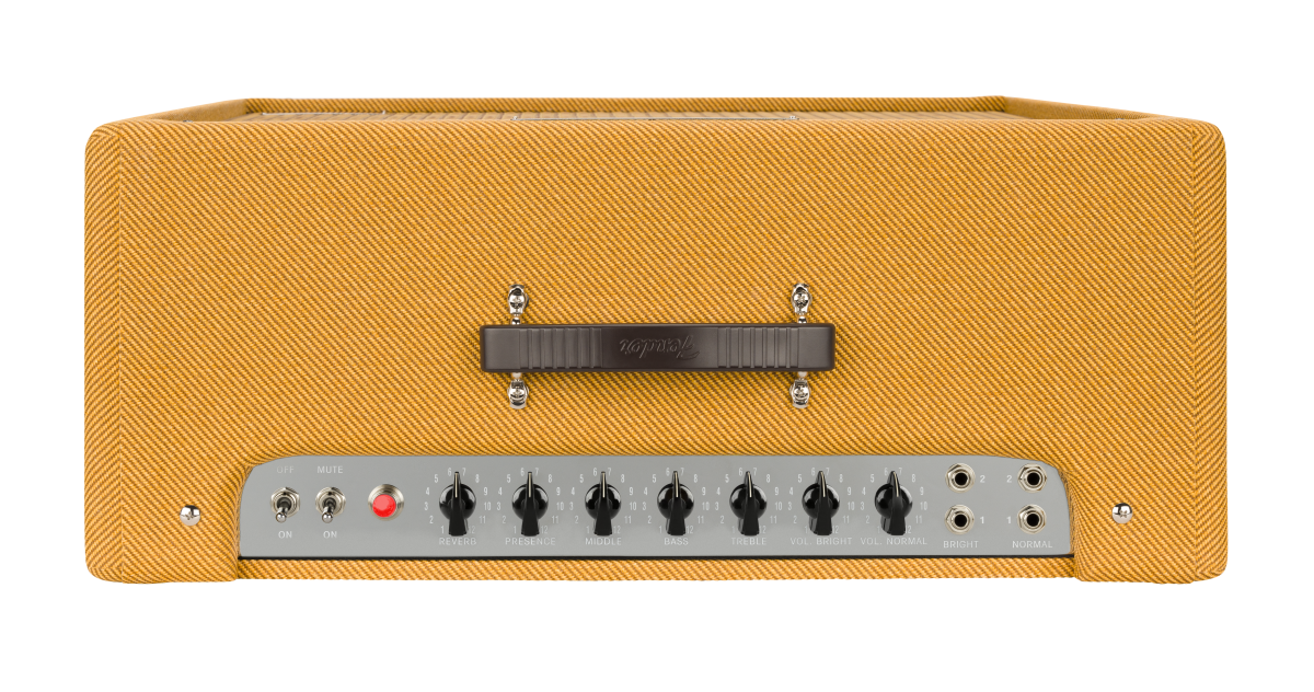 Fender Tone Master Bassman 200W guitar combo amplifier with four 10-inch speakers and control panel on top.