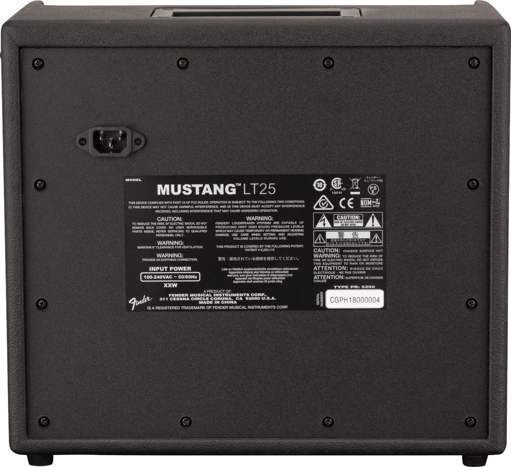 Fender Mustang LT25 25W guitar combo amplifier with 1x8 inch speaker and built-in effects, ideal for practice and practice sessions.