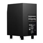 ADAM Audio Sub 10 MK2 10-inch active subwoofer used with studio monitors, featuring a sleek black finish and control panel.