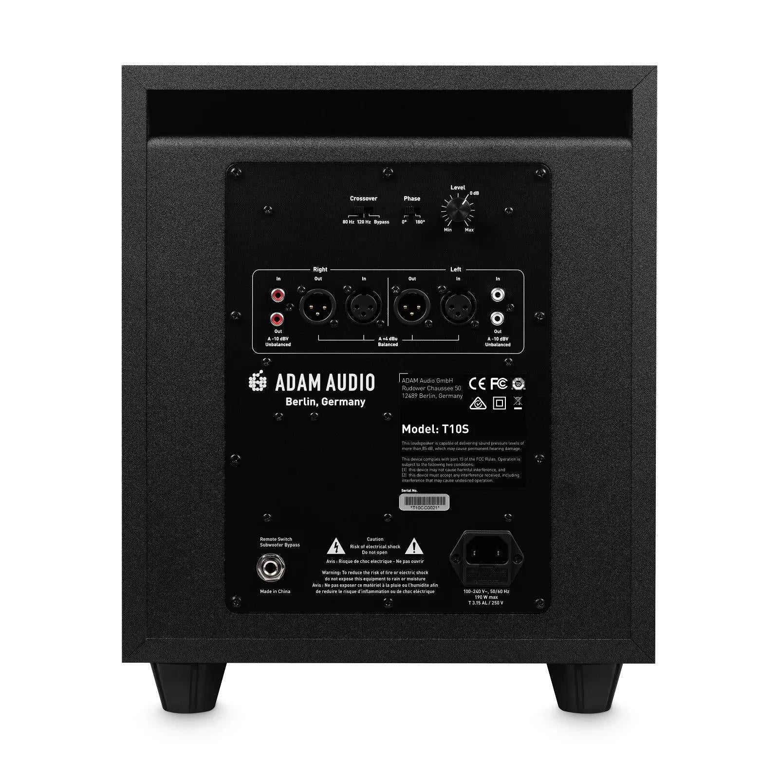 ADAM T10S 130W 10" Powered Studio Subwoofer