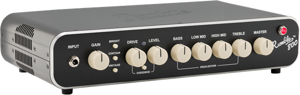 Fender Rumble 800 HD bass amplifier head with control knobs and digital display, designed for professional bass guitar amplification.