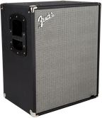 Fender Rumble 210 bass amplifier cabinet with two 10-inch speakers and black finish, designed for electric bass guitar.