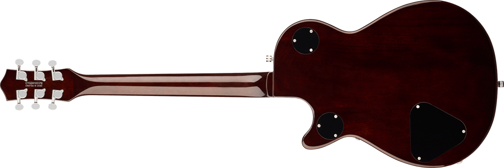 Gretsch G5230T E.Matic Jet FT electric guitar in orange stain with Bigsby vibrato and S-Cut body design.
