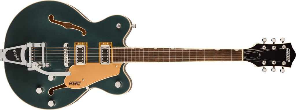 Gretsch G5622T Electromatic Center Block Double Cut electric guitar in Cadillac Green with Bigsby vibrato system.