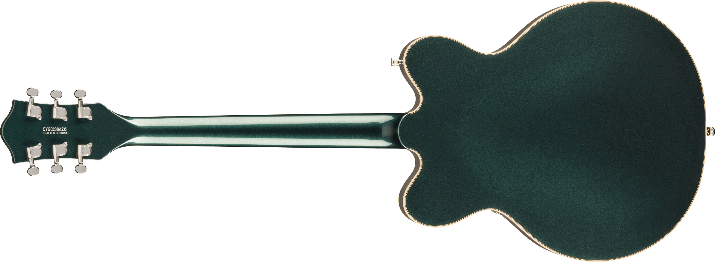 Gretsch G5622T Electromatic Cadillac Green electric guitar with double cutaway body and Bigsby tremolo bridge.