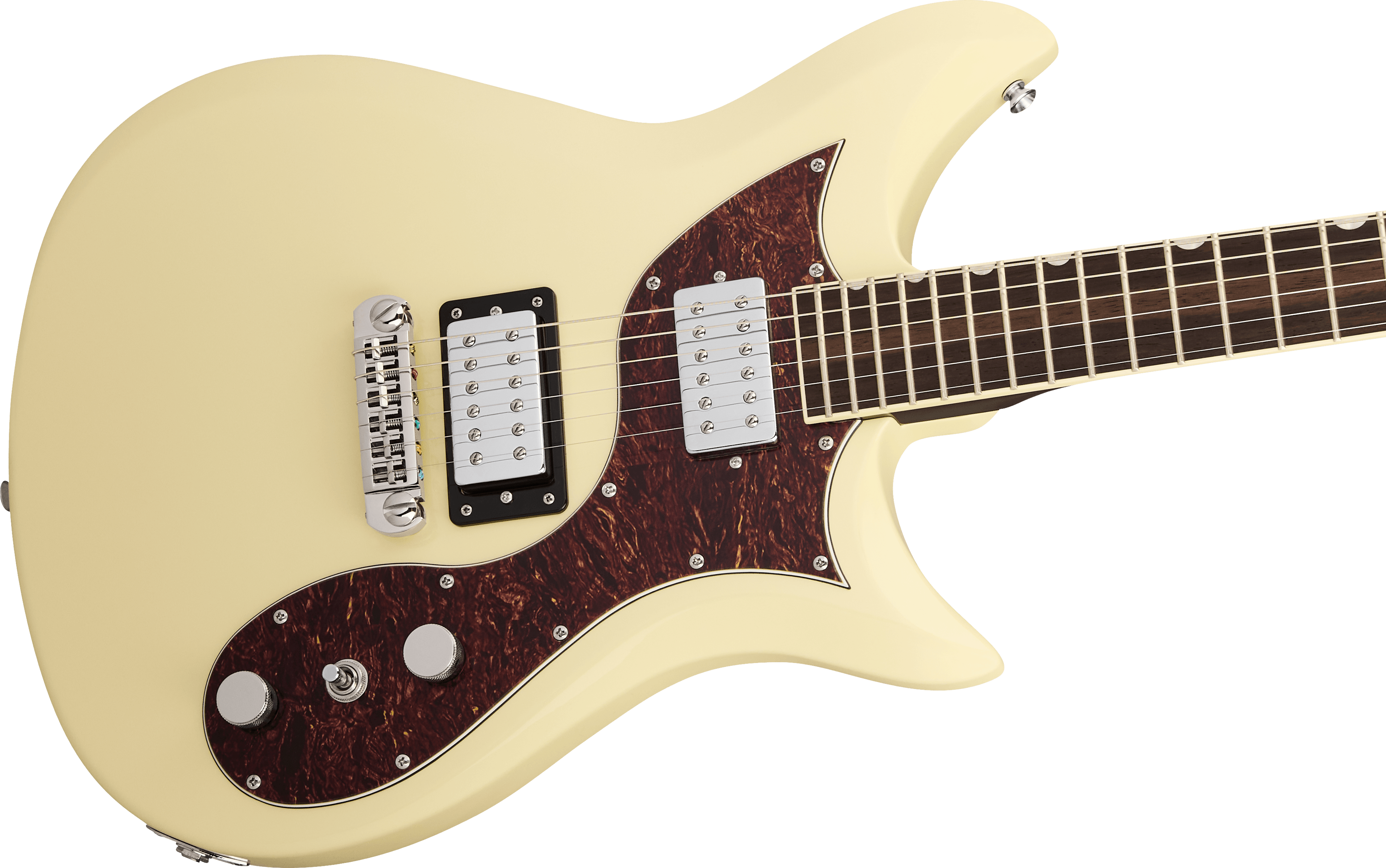 Gretsch Electromatic CVT Double-Cut electric guitar with vintage white finish and wraparound laurel fingerboard.