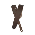 2.5 INCH BASIC LEATHER GUITAR STRAP BROWN
