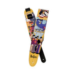 D'Addario 2.5-inch Beatles Yellow Submarine guitar strap featuring vibrant colors and iconic submarine design.