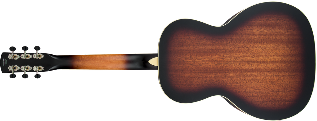 Gretsch G9220 Bobtail round neck resonator guitar in two-tone sunburst finish, designed for folk and bluegrass music.