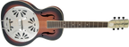 Gretsch G9220 Bobtail round neck resonator guitar in two-tone sunburst finish, ideal for folk and bluegrass music.