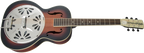 Gretsch G9220 Bobtail round neck resonator guitar in 2-color sunburst finish, showcasing its vintage-style metal resonator and wooden body.