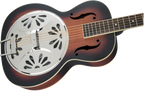 Gretsch G9220 Bobtail round neck resonator guitar in two-tone sunburst finish, designed for folk and bluegrass music.