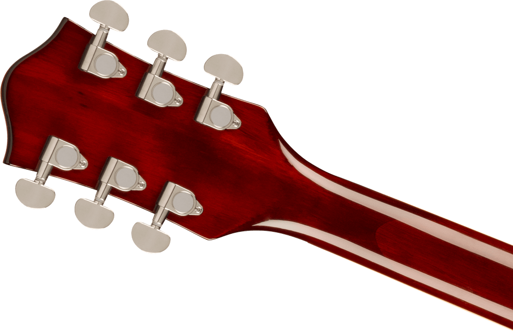 Gretsch G2622T Streamliner center block electric guitar in dark denim finish, displaying its double-cutaway body and chrome hardware.