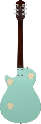 Gretsch Streamliner Jet Club electric guitar in mint metallic finish with wraparound bridge and laurel fretboard, showcasing its sleek design.