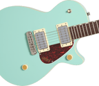 Gretsch Streamliner Jet Club electric guitar in mint metallic with single-cut design, wraparound bridge, and laurel fretboard.