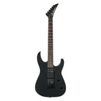 Jackson JS Dinky JS11 electric guitar with amaranth fingerboard in glossy black finish, showcasing its sleek body and hardware.