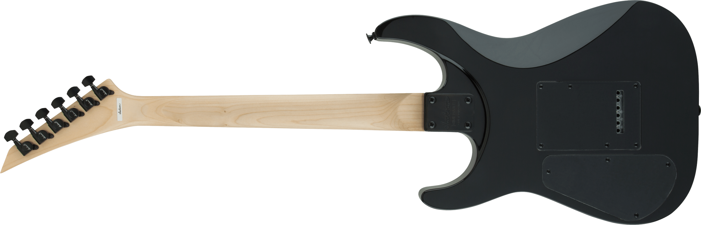 Jackson JS Dinky JS11 electric guitar with amaranth fingerboard in glossy black finish, featuring a sleek, lightweight design.