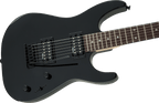 Jackson JS Dinky JS11 electric guitar with amaranth fingerboard in glossy black finish, showcasing its sleek design and hardware.