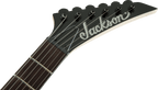 Jackson JS Dinky JS11 electric guitar with amaranth fretboard in gloss black, showcasing its sleek body and modern design.