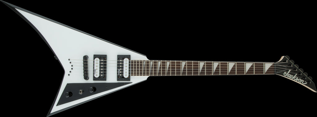 Jackson JS Series Rhoads JS32T, Amaranth Fingerboard, White with Black Bevels