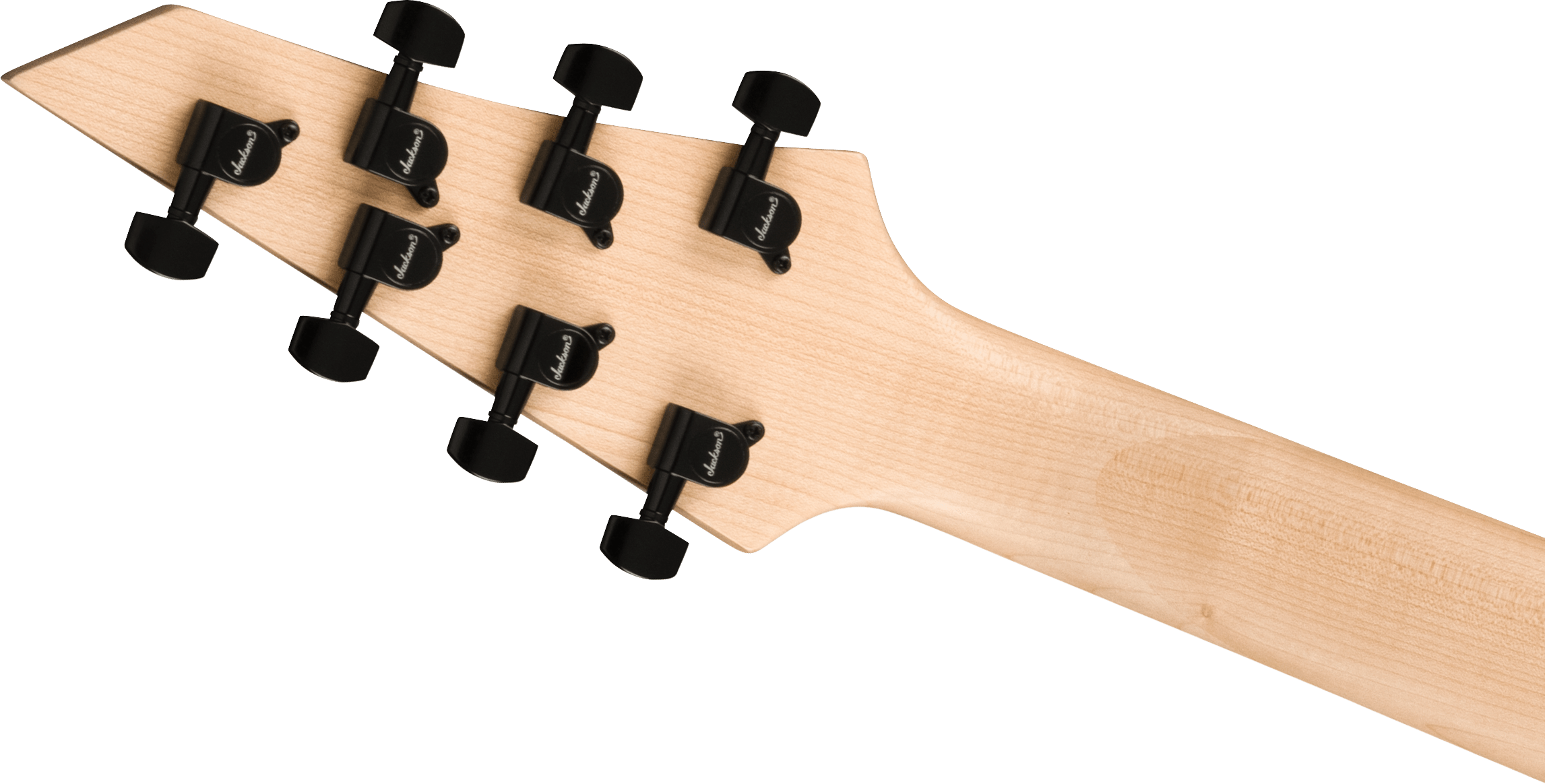 Jackson JS Rhoads JS22-7 RR HT satin black electric guitar with pointed body and dual humbucker pickups.