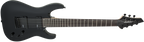 Jackson JS22-7 Dinky 7-string electric guitar with gloss black finish, arch top body, and amaranth fingerboard.