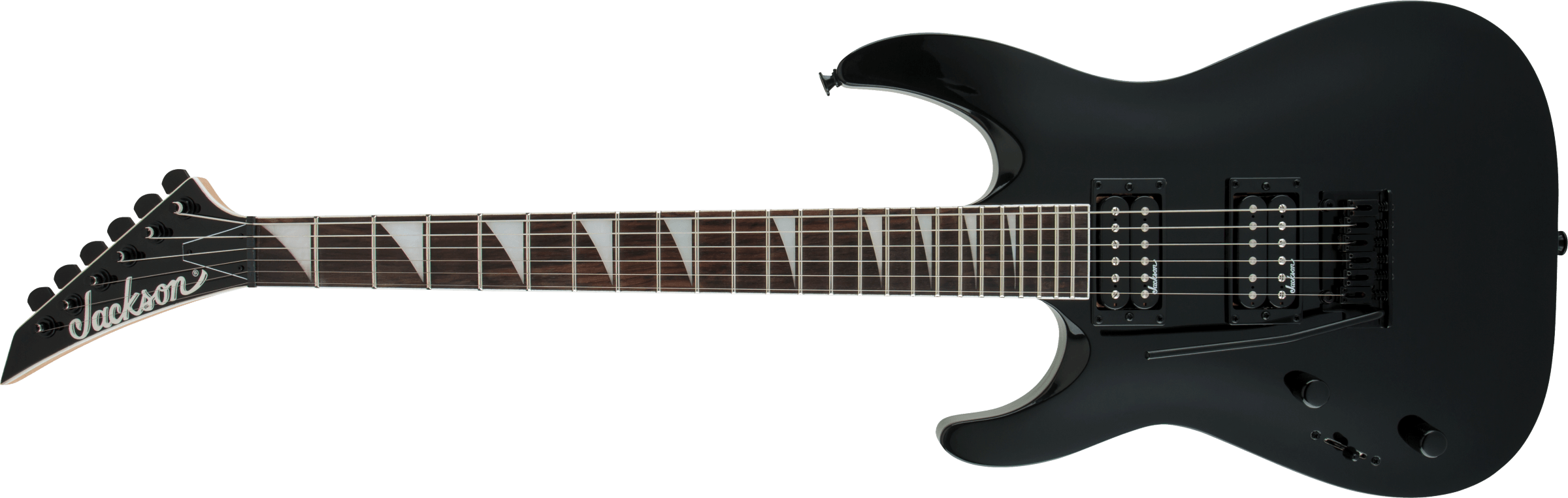Jackson JS Dinky Arch Top JS22 DKA LH electric guitar with amaranth fingerboard and gloss black finish.