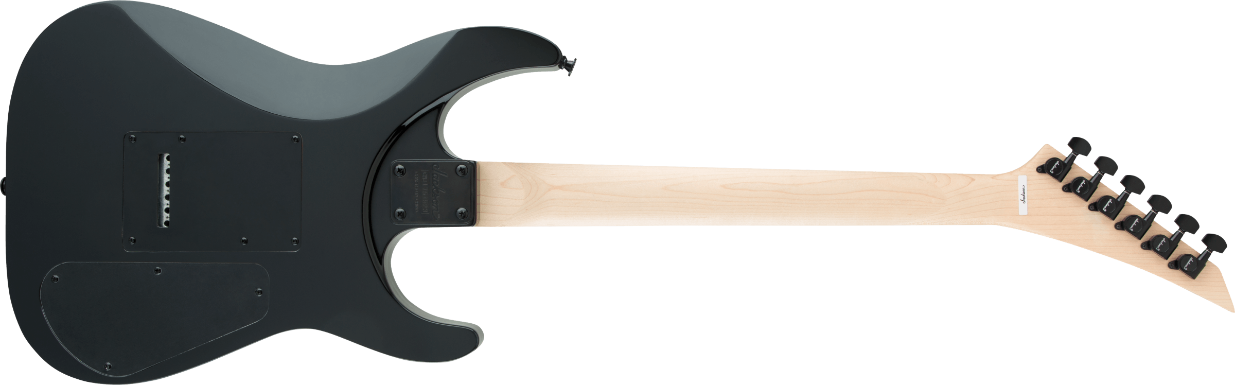 Jackson JS Dinky Arch Top JS22 DKA LH electric guitar with amaranth fingerboard and black gloss finish, shown from front view.