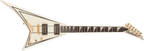 Jackson Pro RRT3 Rhoads electric guitar in EB Ivory finish with black pinstripes, showcasing its sleek body and signature style.