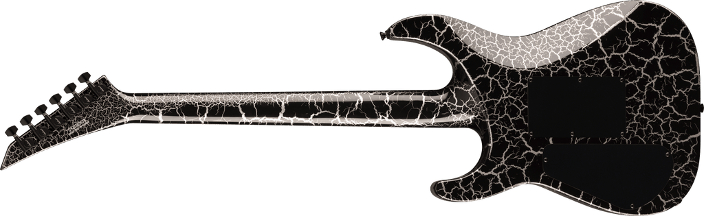 Jackson X Series Soloist SLX DX Laurel FB electric guitar in Silver Mercury Crackle finish with sleek body and modern design.