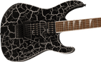 Jackson X Series Soloist SLX DX Laurel FB electric guitar in Silver Mercury Crackle finish, showcasing sleek body and modern design.