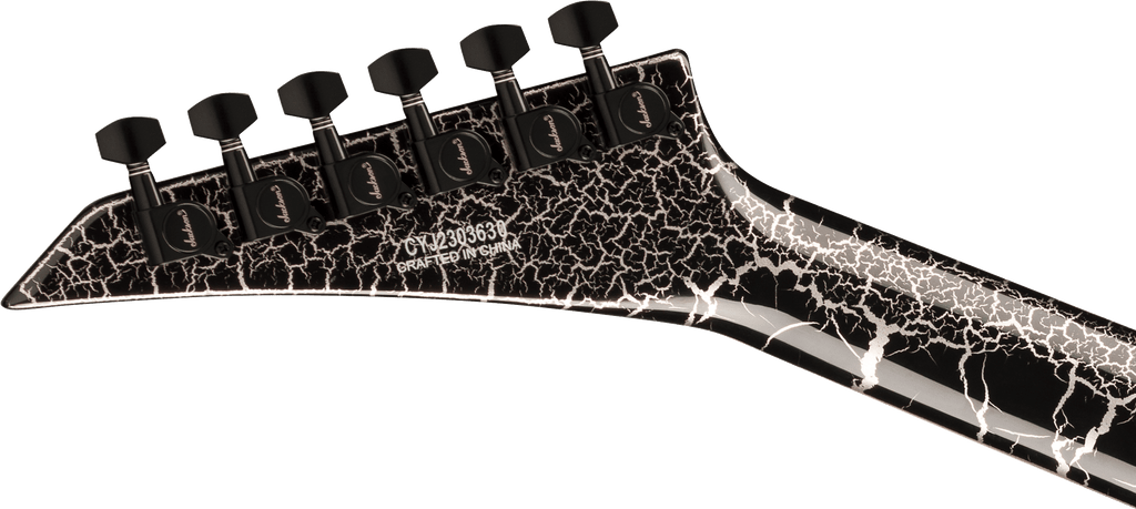 Jackson X Series Soloist SLX DX Laurel FB electric guitar in Silver Mercury Crackle finish, showcasing sleek body and modern design.