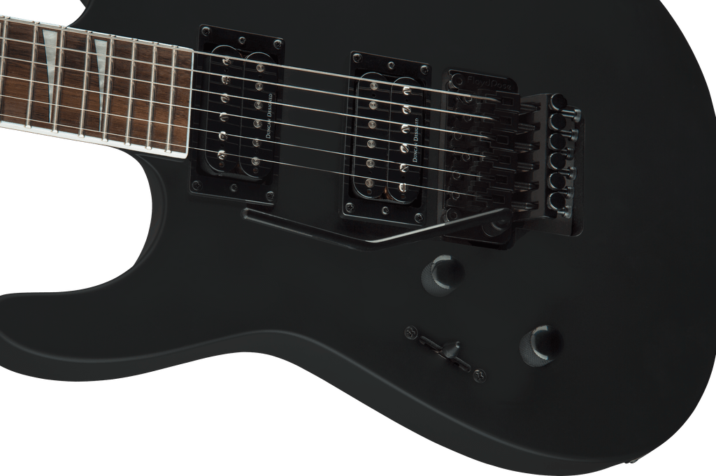Jackson X Soloist SLX left-handed electric guitar with black finish and sleek design, featuring a solid body and modern hardware.