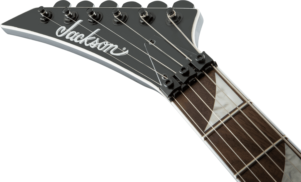 Jackson X Soloist SLX left-handed electric guitar with black finish, featuring a sleek body and modern design.