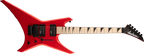 Jackson Warrior WRX24M electric guitar in Ferrari Red with a sleek body and six strings, showcasing a modern design and high-performance build.