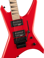 Jackson Warrior WRX24M electric guitar in Ferrari Red, featuring a sleek body and detailed fretboard design.