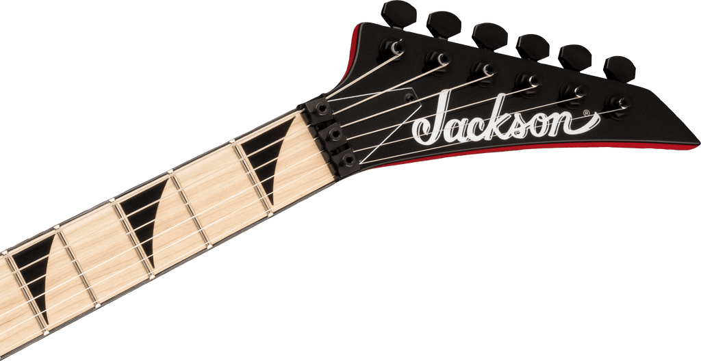 Jackson X Warrior WRX24M electric guitar with a Ferrari Red finish, featuring a sleek body and modern design.