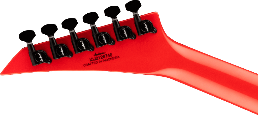 Jackson X Warrior WRX24M electric guitar in Ferrari Red, showcasing a sleek body and dual humbucker pickups.