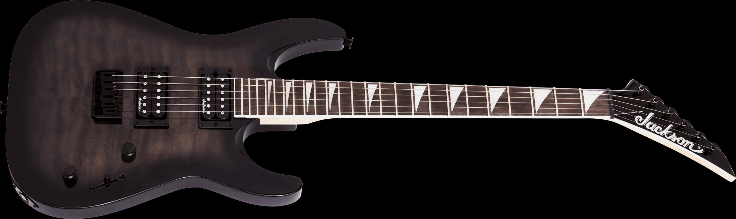 Jackson JS Series Dinky Arch Top JS32Q DKA HT Electric Guitar with Amaranth Fingerboard in Transparent Black Burst